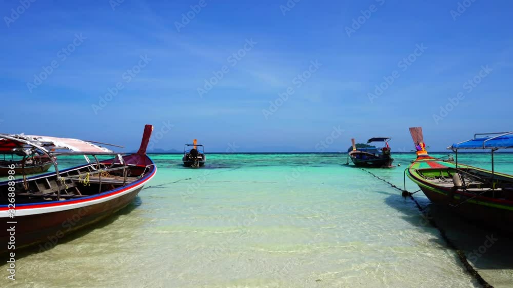 Beautiful beach nature landscape background and Long tail boat, Summer vacation. Beautiful beach nature landscape background and Long tail boat, Summer vacation.