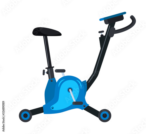 Stationary, exercise bike flat vector illustration