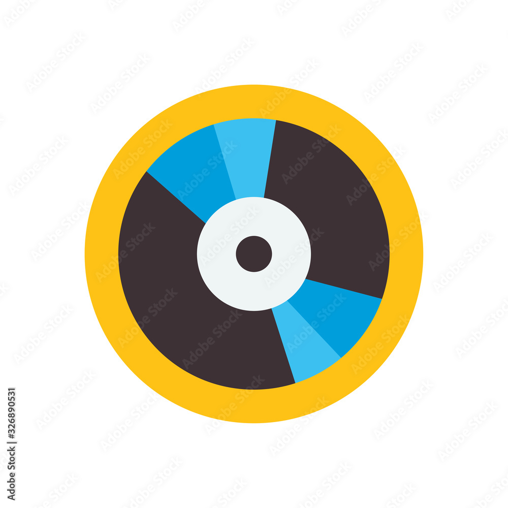 Isolated retro music vinyl flat block style icon vector design Isolated retro music vinyl flat block style icon vector design