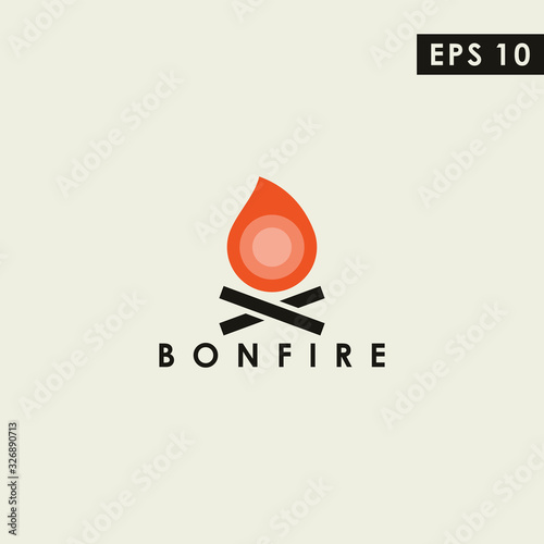 Bonfire Modern Logo Design Vector Template
