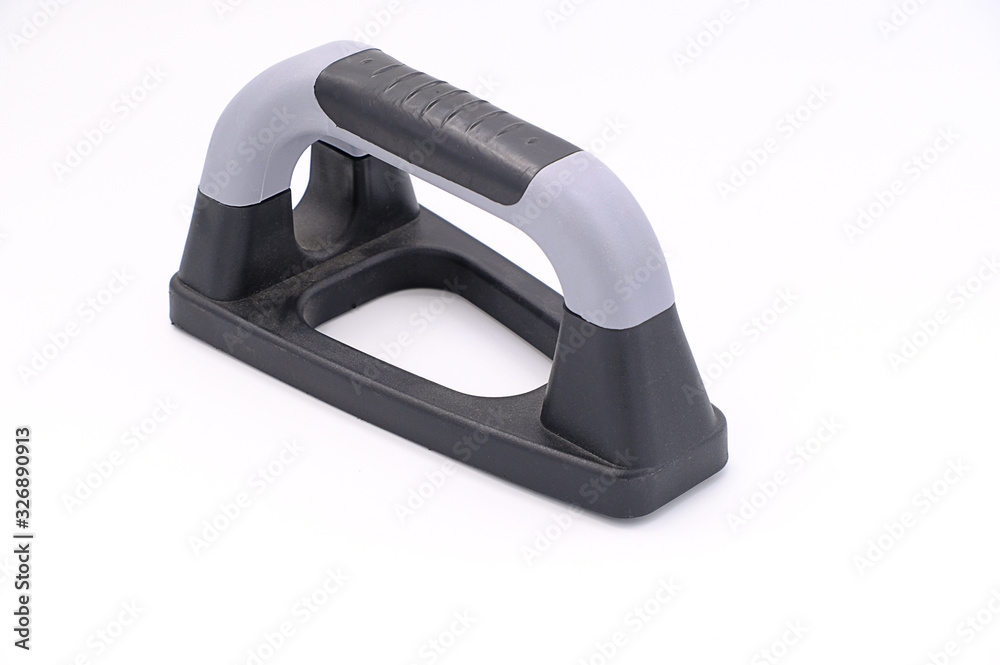 pair of sport stops for push-ups. Black plastic pushups handles isolated on white background. pair of sport stops for push-ups. Black plastic pushups handles isolated on white background.