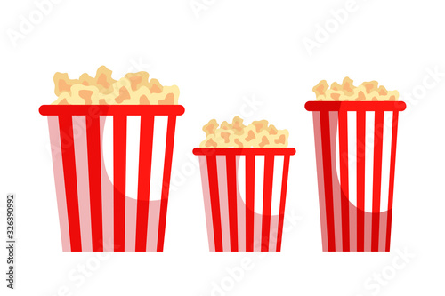 Popcorn glass different size set isolated on white