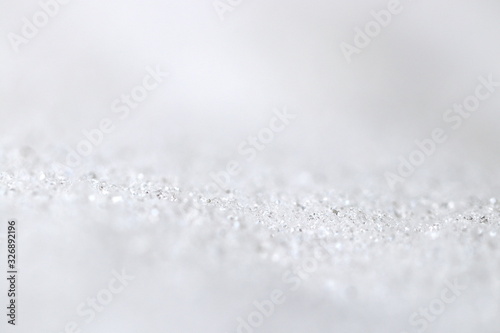 Hintergrund Winter - Nahaufnahme von Schneekristallen mit viel Textfreiraum photo