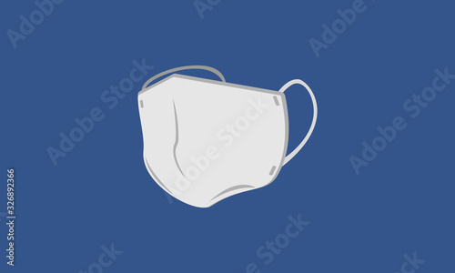 Cloth mask for prevent virus and dust, Air pollution, Medical mask, Contaminated air. Flat design