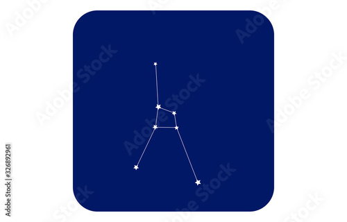 12星座の青のアイコン：ベクターイラスト：かに座