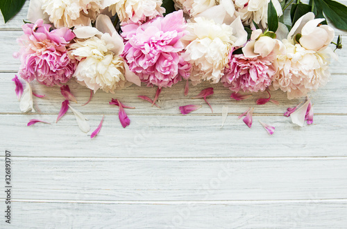 Fototapeta Naklejka Na Ścianę i Meble -  Background with peonies