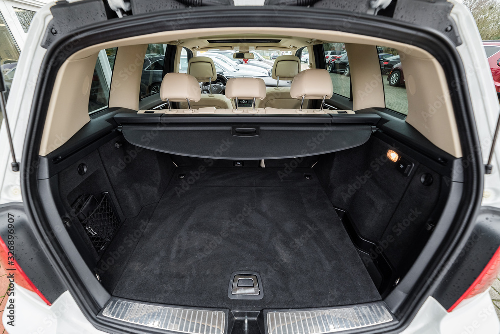 rear view of a car trunk