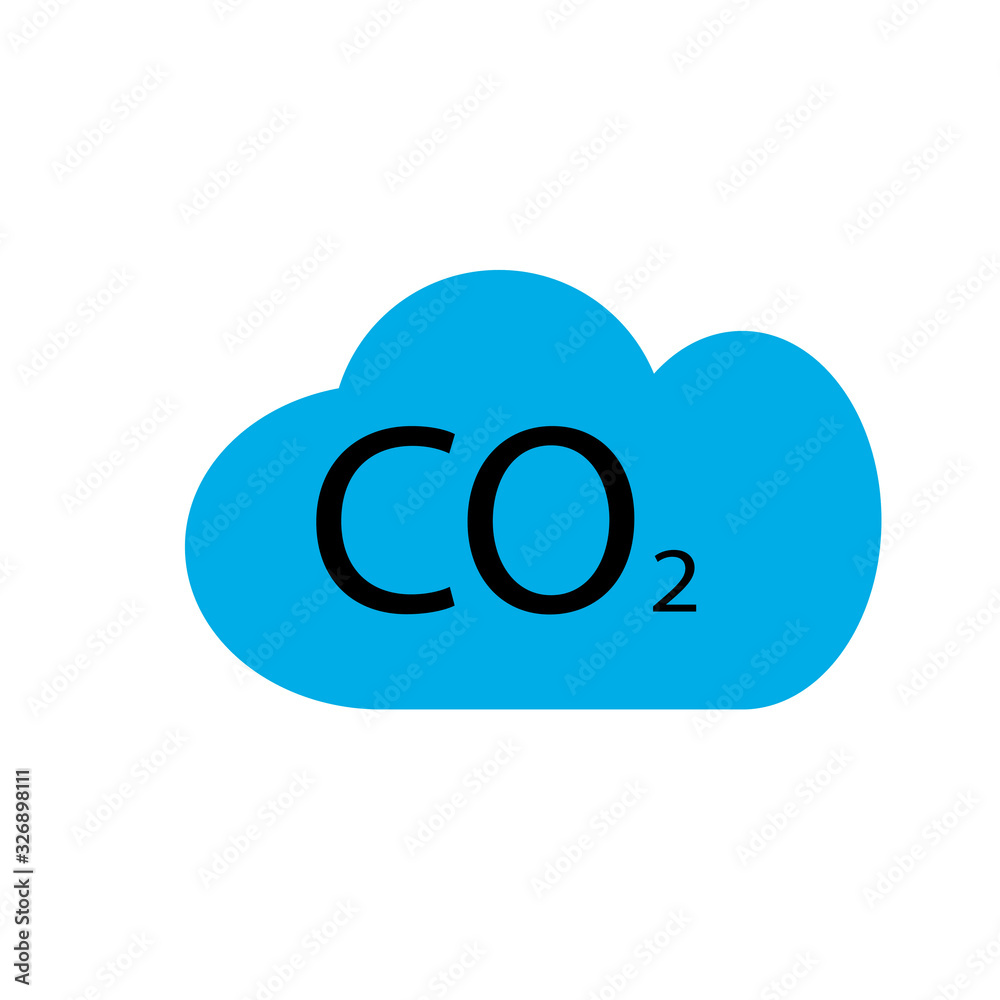 CO2 emissions in cloud icon isolated CO2 emissions in cloud icon isolated