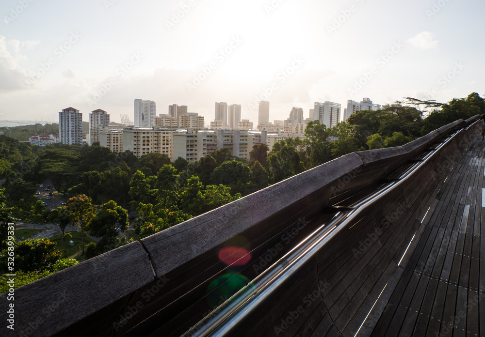 Fototapeta premium View from the Henderson Waves bridge in Singapore