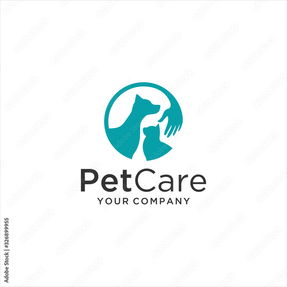 Pet Care Logo with Dog and Cat Template Design Vector, Emblem, Design Concept, Creative Symbol, Icon. Pet Care Logo with Dog and Cat Template Design Vector, Emblem, Design Concept, Creative Symbol, Icon.