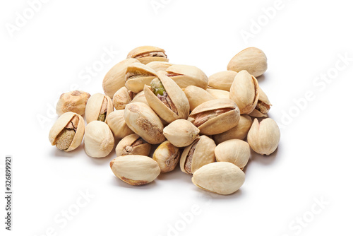 heap of salted pistachios photo