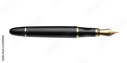 Fountain writing pen isolated on white with clipping path
