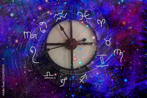  Mysticism and zodiac signs on a cosmic background