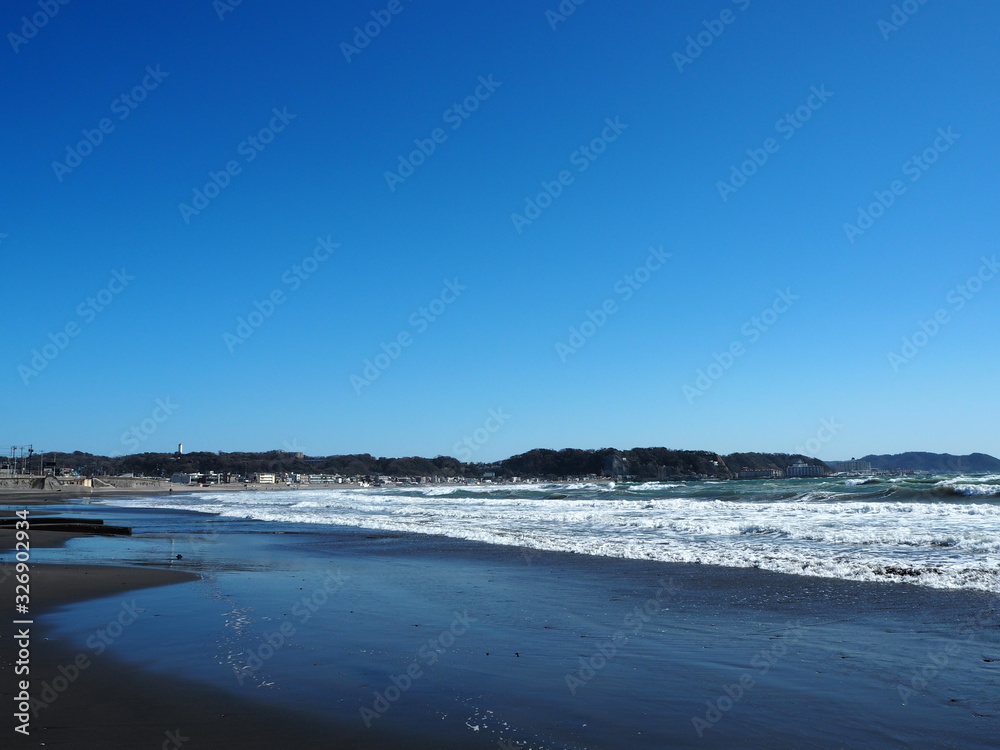 the beach of kamakura in JAPAN