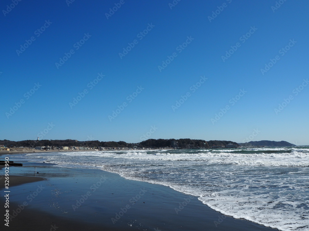 Fototapeta premium the beach of kamakura in JAPAN