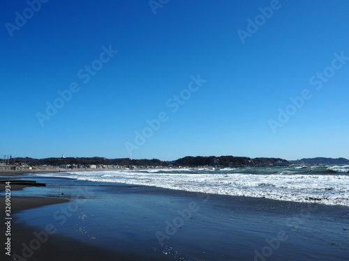 Fototapeta Naklejka Na Ścianę i Meble -  the beach of kamakura in JAPAN