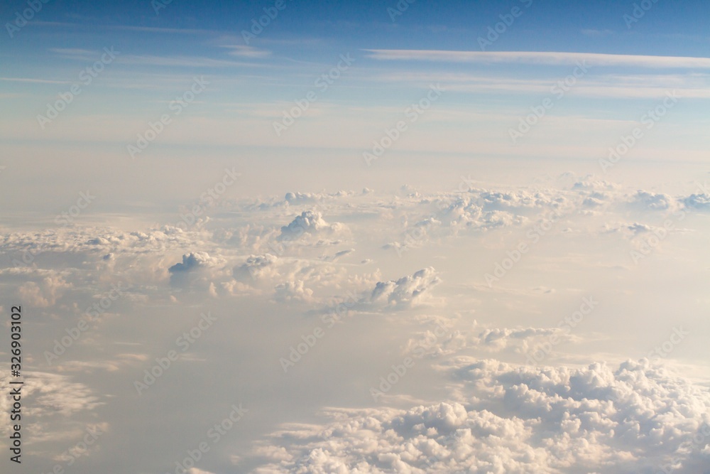 Beautiful sky background above clouds with dramatic light