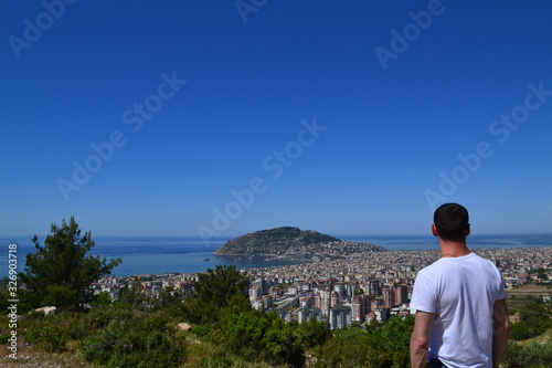 man on the top of mountain