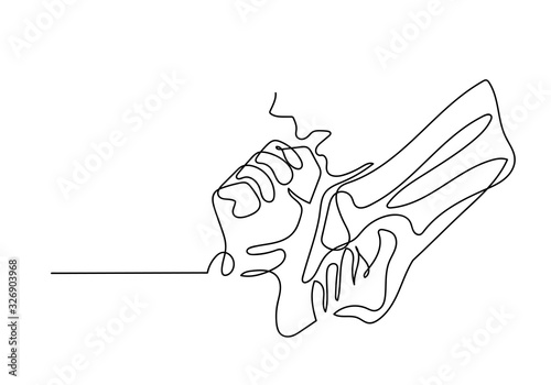 One continuous line of One continuous line of Coronavirus COVID-19 in lung Symptoms of disease A coughing patient