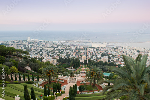 View over the Bahai Gardens in Haifa - Israel