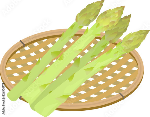 Asparagus on a basket