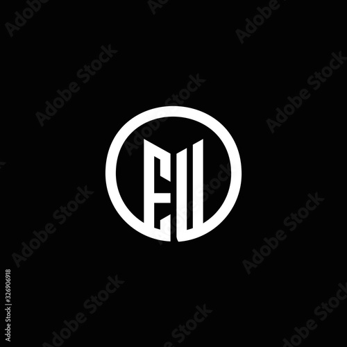 EU monogram logo isolated with a rotating circle