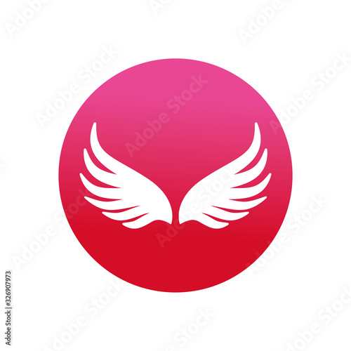 Isolated wings silhouette block style icon vector design