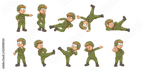 soldier vector set collection graphic clipart design