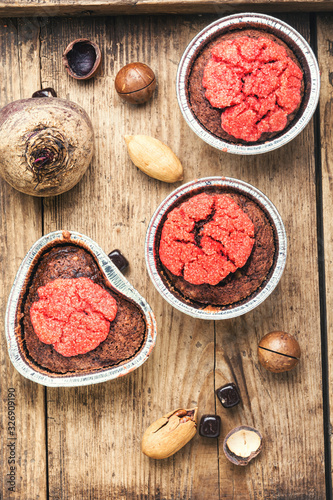 Healthy beetroot muffins