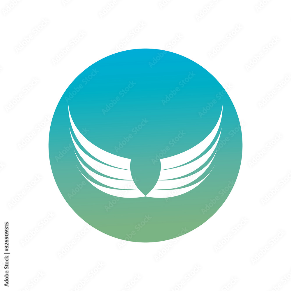 Isolated wings silhouette block style icon vector design Isolated wings silhouette block style icon vector design