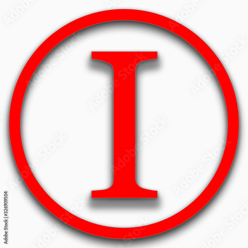 New red color I logo,I icon image,Red i logo