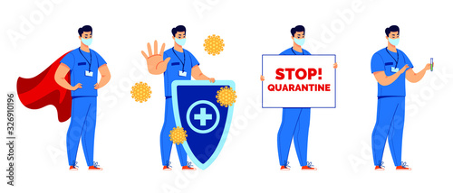 A set to draw attention to the dangers of the virus. Stop quarantine.