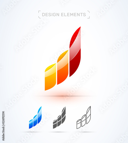 Financial company logo design template. Successful business growth