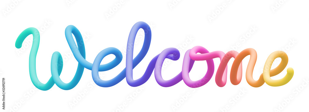 Colorful inscription 'Welcome'