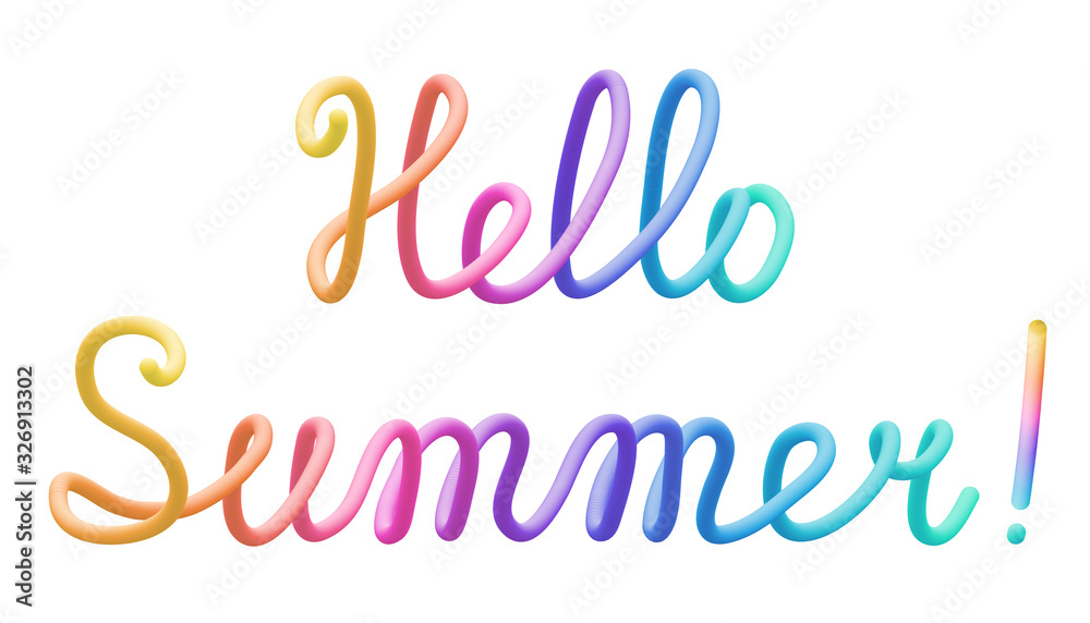 Colorful inscription 'Hello Summer'