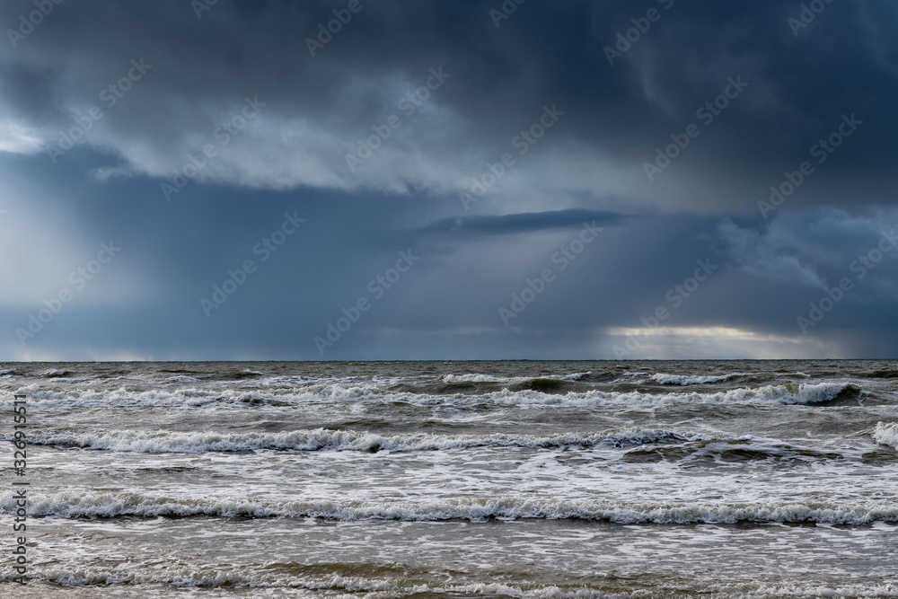 Dark clouds over Baltic sea.