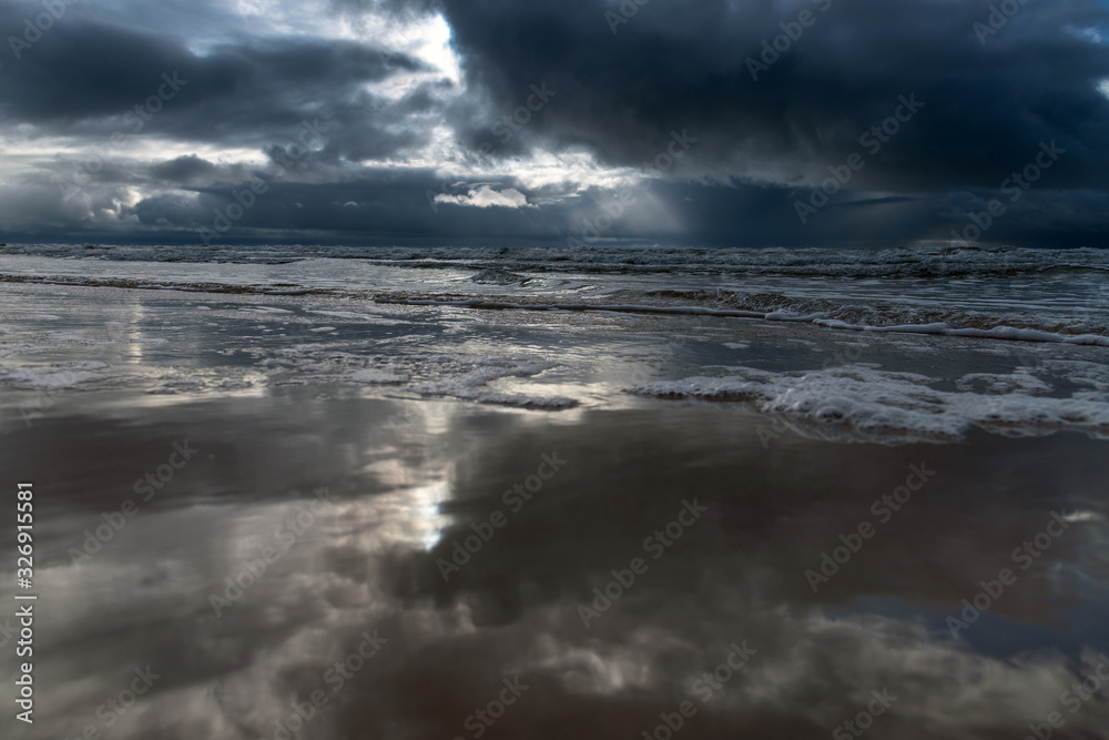 Fototapeta premium Dark clouds over Baltic sea.