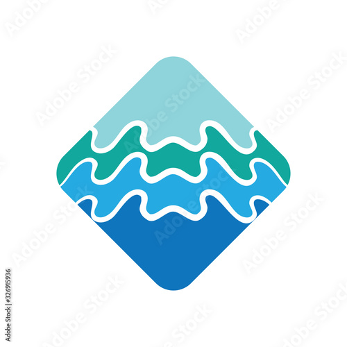 WATER WAVE SYMBOL AND ICON LOGO TEMPLATE
