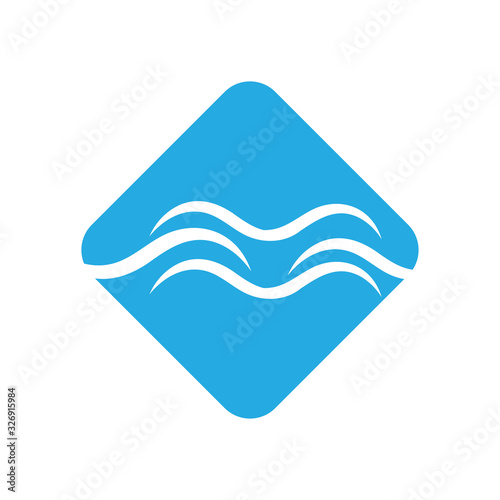 WATER WAVE SYMBOL AND ICON LOGO TEMPLATE