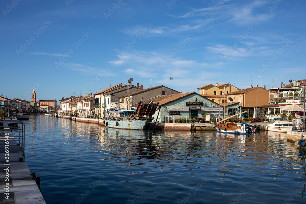 he port canal designed by Leonardo da Vinci and old town of Cesenatico on the Adriatic sea coast he port canal designed by Leonardo da Vinci and old town of Cesenatico on the Adriatic sea coast
