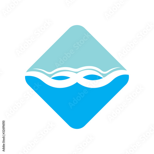 WATER WAVE SYMBOL AND ICON LOGO TEMPLATE