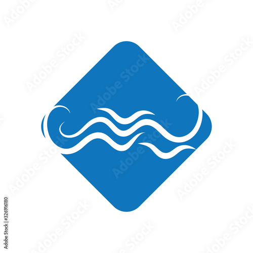 WATER WAVE SYMBOL AND ICON LOGO TEMPLATE