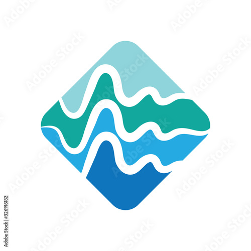 WATER WAVE SYMBOL AND ICON LOGO TEMPLATE