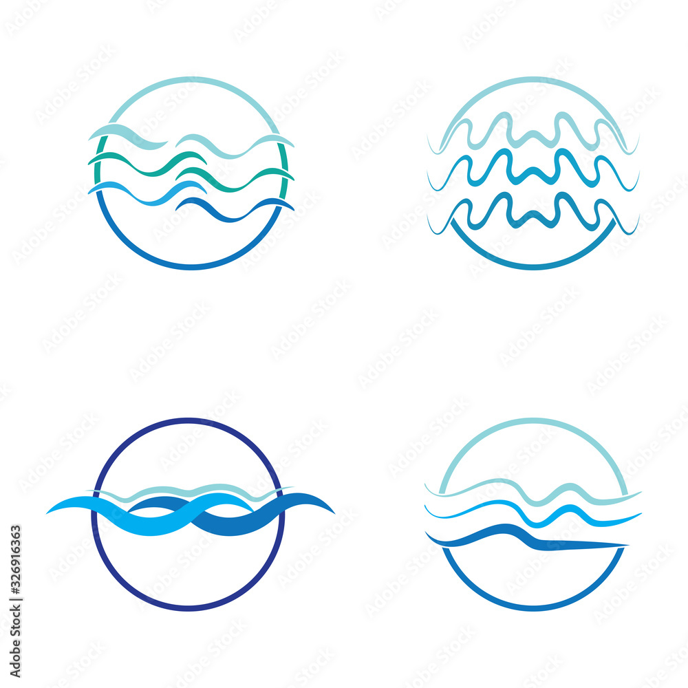 WATER WAVE SYMBOL AND ICON LOGO TEMPLATE WATER WAVE SYMBOL AND ICON LOGO TEMPLATE