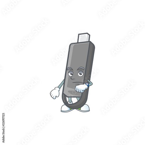 A picture of flashdisk on a waiting gesture