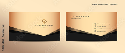 Luxury design business card with gold style minimalist template