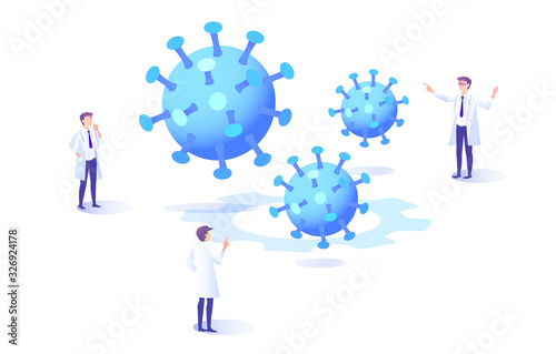 医師　ウイルス　ベクター　Doctor　virus　Vector illustration