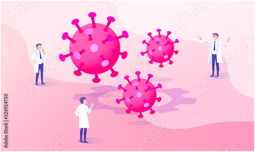医師　ウイルス　ベクター　Doctor　virus　Vector illustration