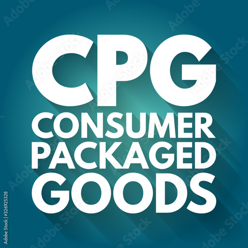 CPG - Consumer Packaged Goods acronym, business concept background