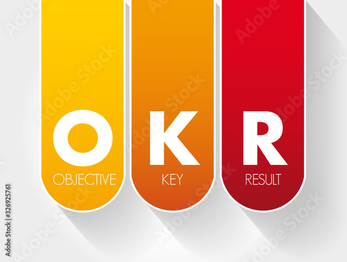OKR - Objective Key Results acronym, business concept background